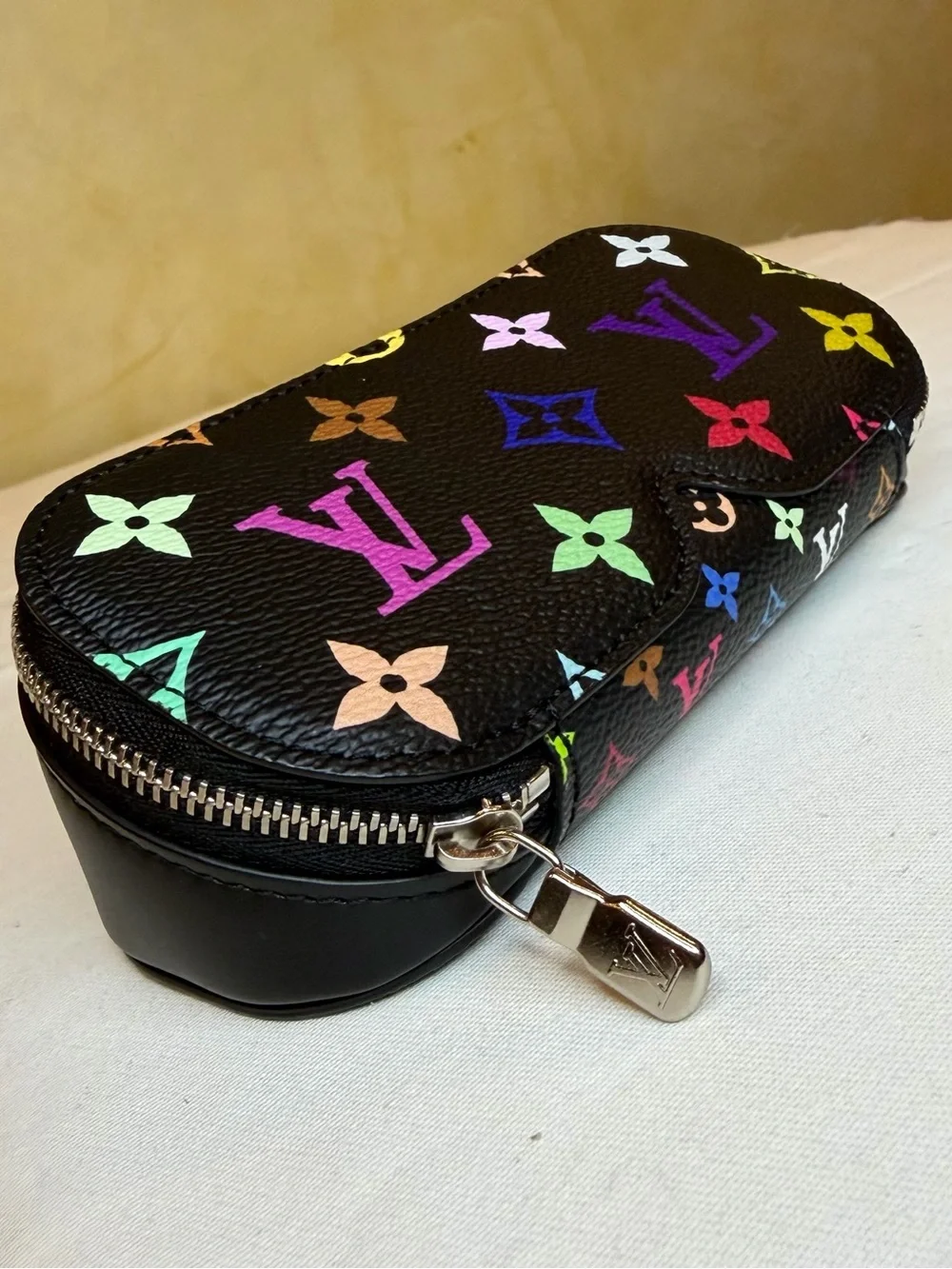 Louis Vuitton x Takashi Murakami Multicolor Monogram Sunglasses Pouch Black